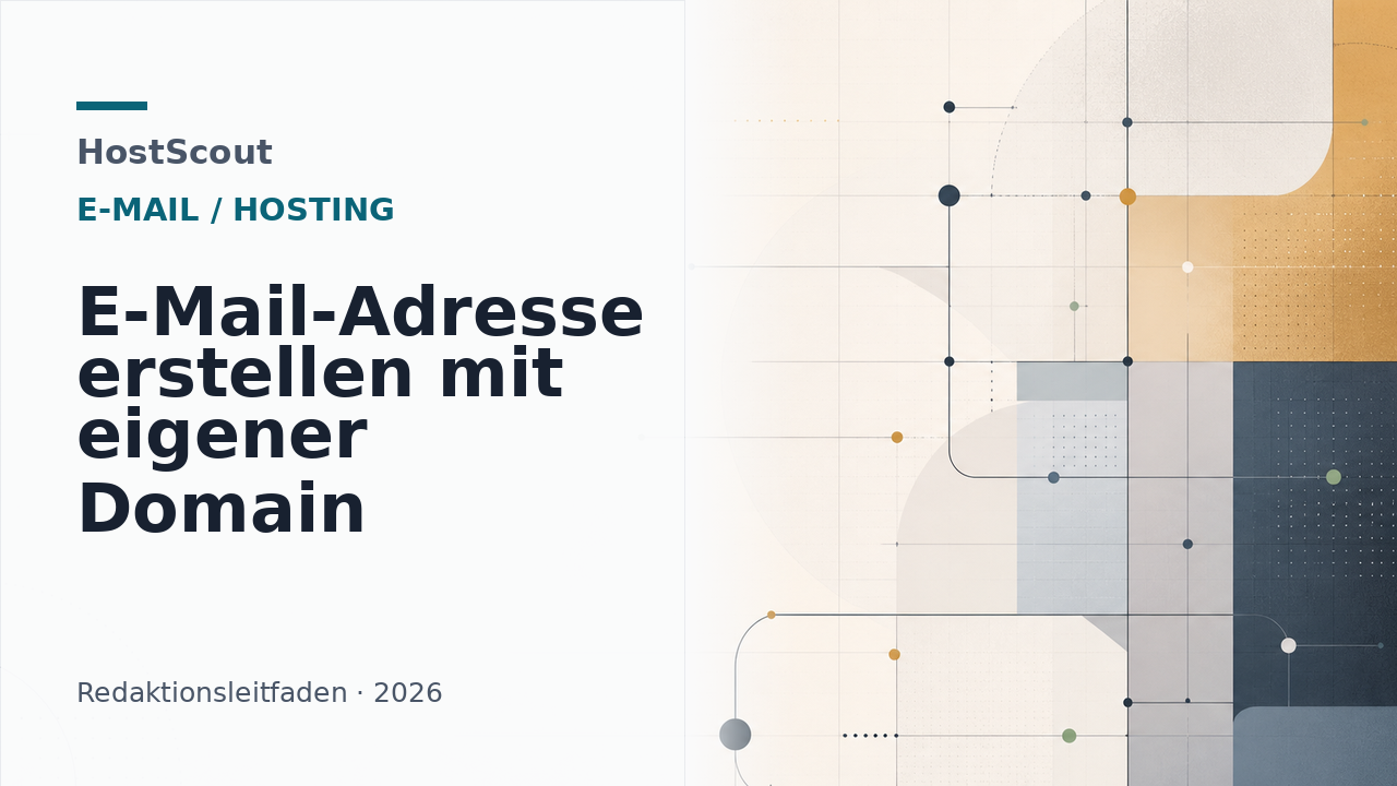 HostScout-Titelbild zum Einrichten einer geschäftlichen E-Mail-Adresse mit eigener Domain
