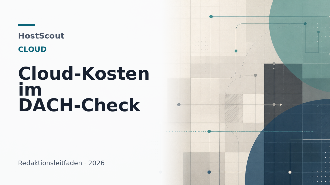 Abstrakte Kostenkarte für Cloud-Hosting mit Ebenen für Rechenleistung, Speicher und Datentransfer