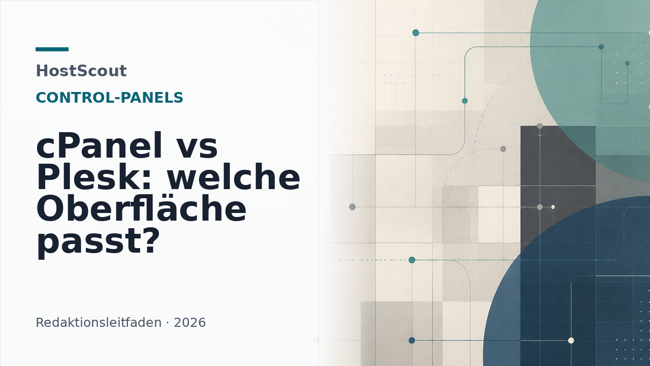 HostScout Titelgrafik zum Vergleich von cPanel und Plesk