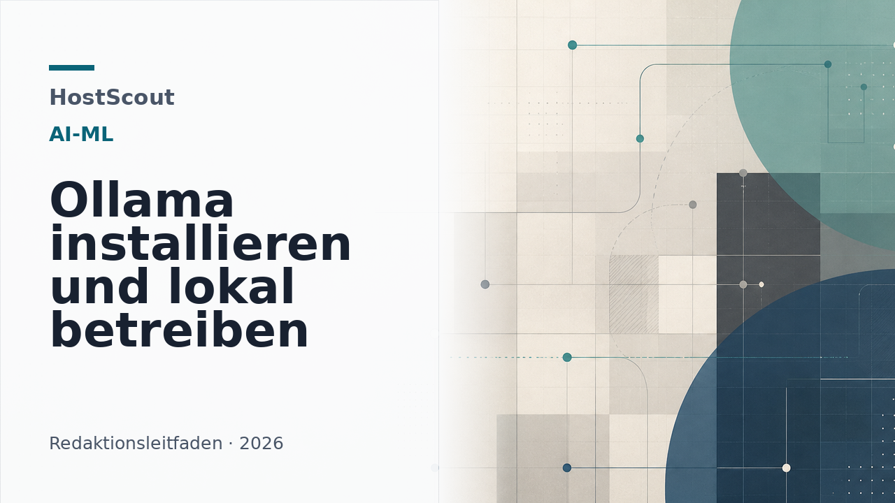 HostScout Titelgrafik zur lokalen Installation von Ollama und Sprachmodellen