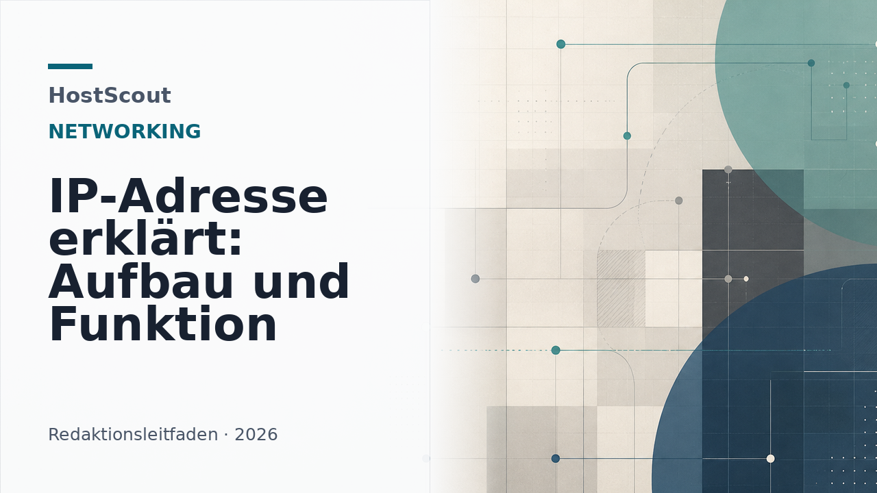 Abstrakte Netzwerkknoten und Datenwege als Titelbild zu IP-Adressen
