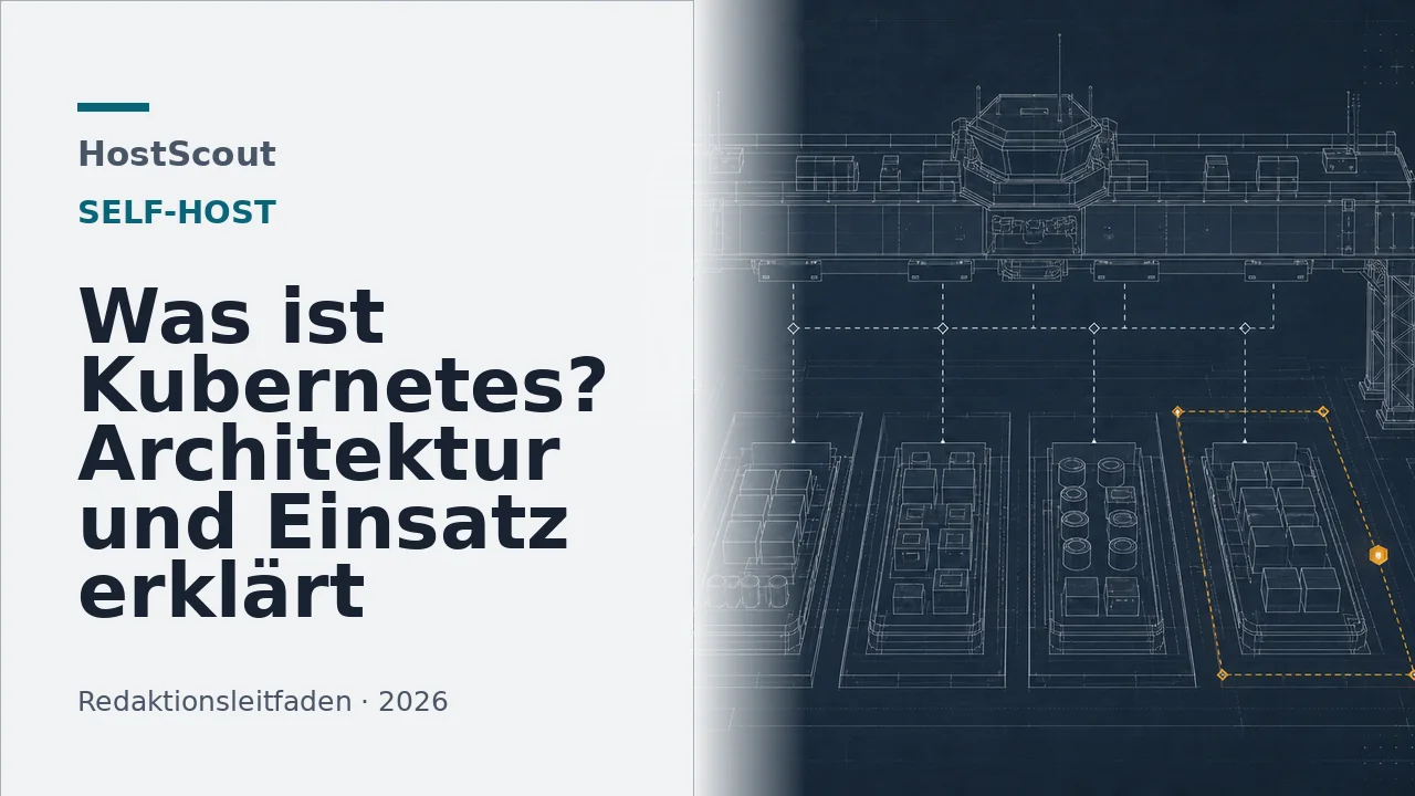 Technischer Bauplan eines Kubernetes-Clusters mit Steuerung und mehreren Arbeitsbereichen