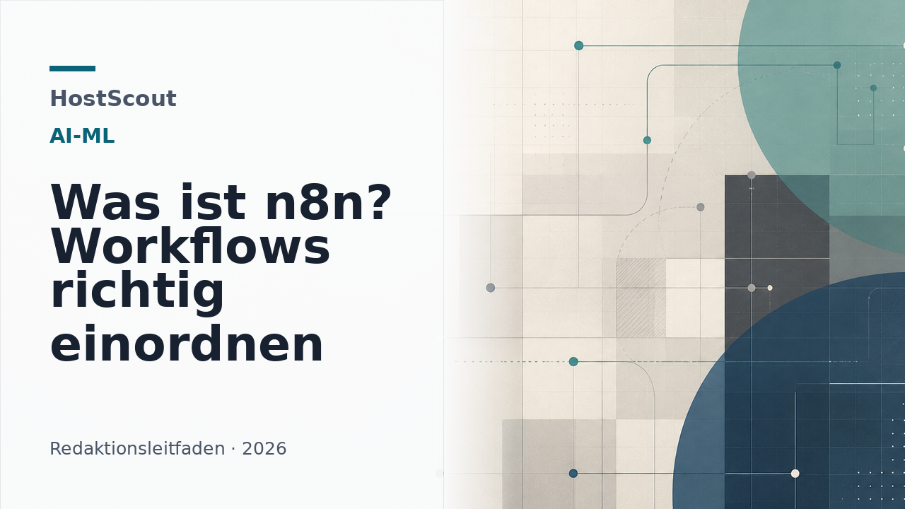 HostScout-Titelbild zur Erklärung von n8n und Workflow-Automatisierung