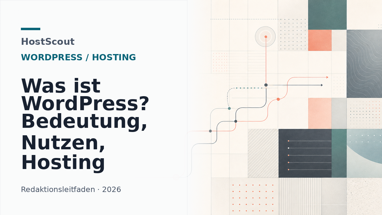 HostScout-Titelbild zum Glossar Was ist WordPress mit abstrakter Website-Struktur
