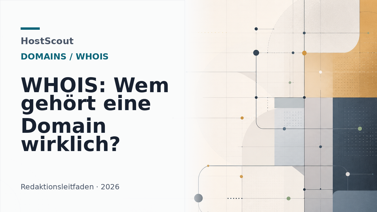 HostScout Titelgrafik zur WHOIS-Abfrage und zum Datenschutz bei Domain-Inhabern