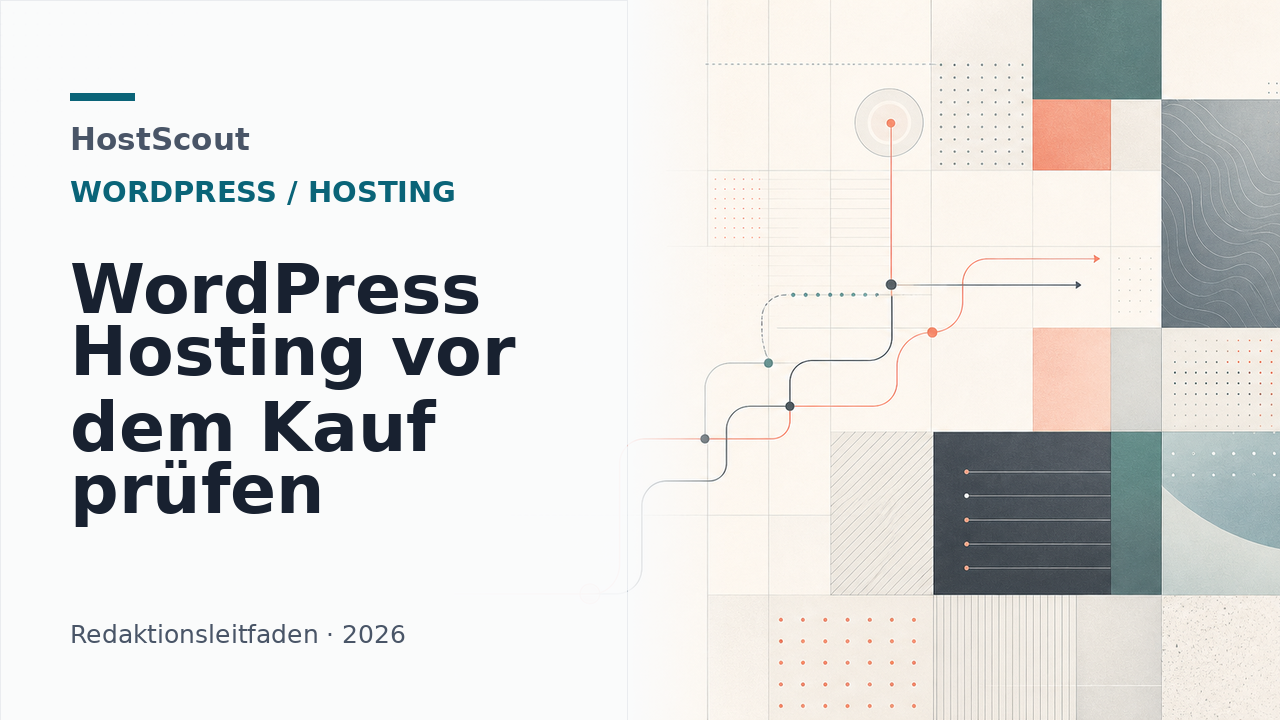 HostScout Cover zum WordPress-Hosting mit Fokus auf Verlängerungspreis, Backups und Support