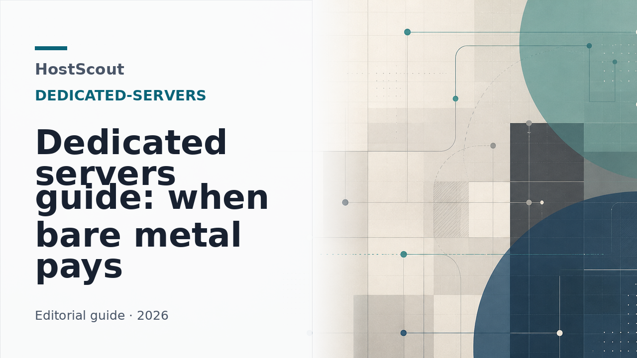 HostScout cover for a dedicated servers guide focused on bare metal cost decisions.