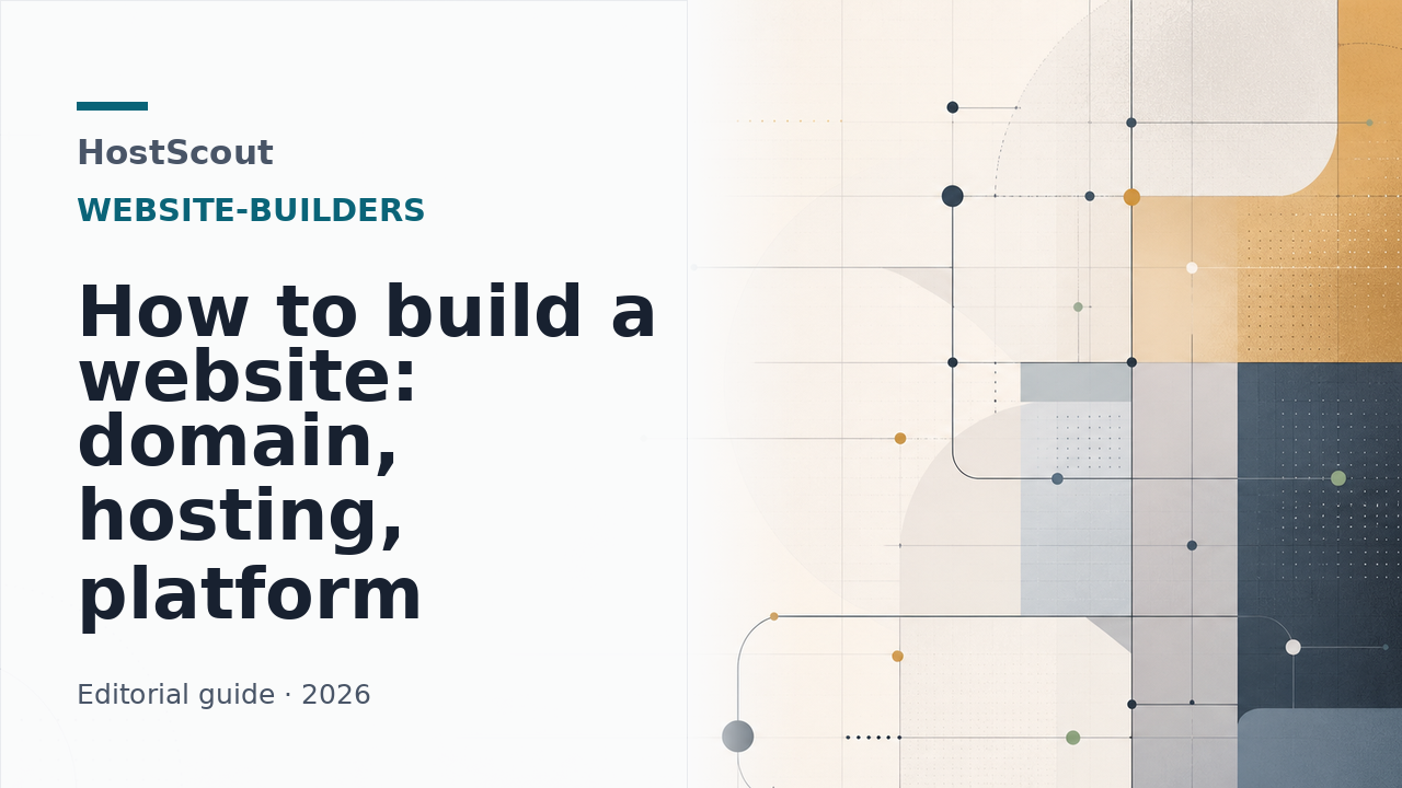 HostScout cover for a guide to building a website with domain, hosting and platform decisions