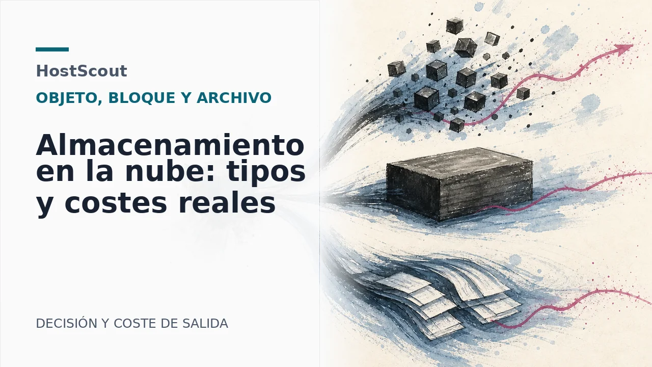 Tres flujos de almacenamiento en la nube y una línea de coste de transferencia