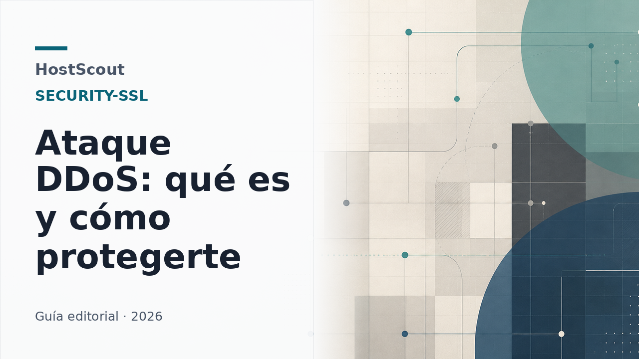 Ilustración editorial de tráfico de red filtrado antes de llegar a un servidor protegido
