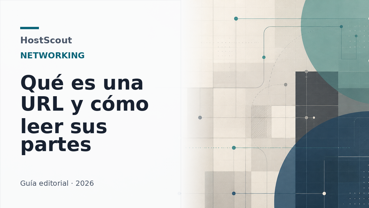 Composición editorial de HostScout sobre las partes de una URL en español