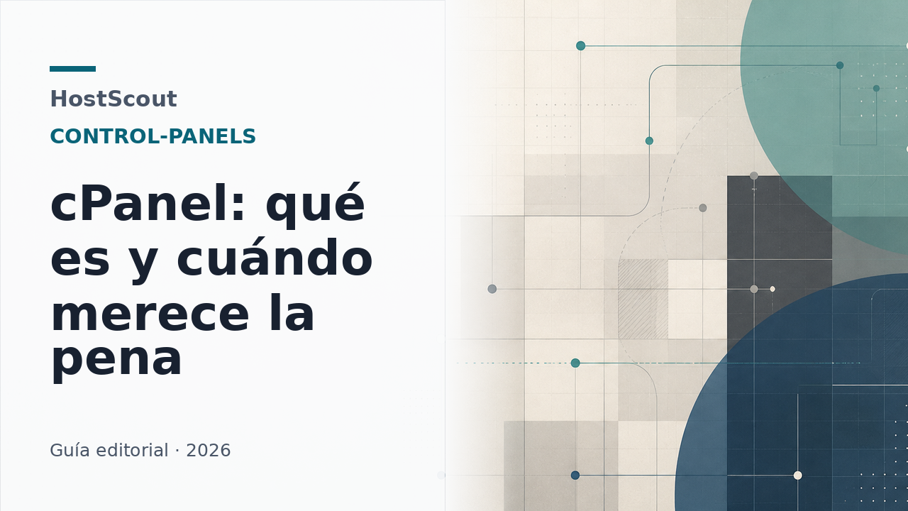 Panel editorial de HostScout sobre cPanel y gestión de alojamiento web