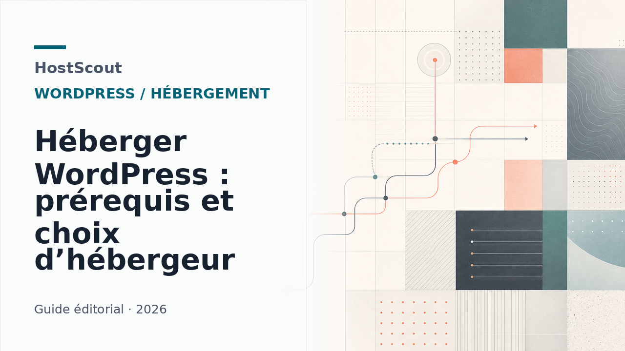 Illustration éditoriale HostScout sur le choix d’un hébergement WordPress fiable