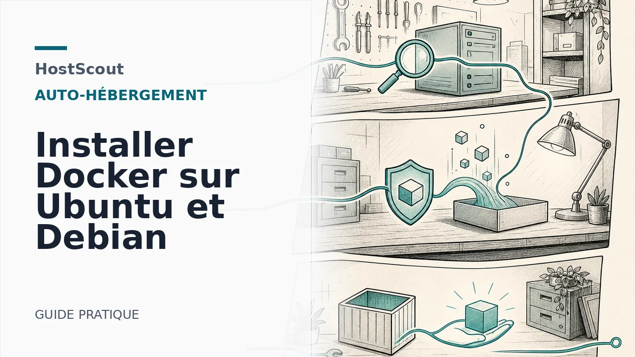 Établi technique illustrant les étapes de contrôle avant l'installation de Docker