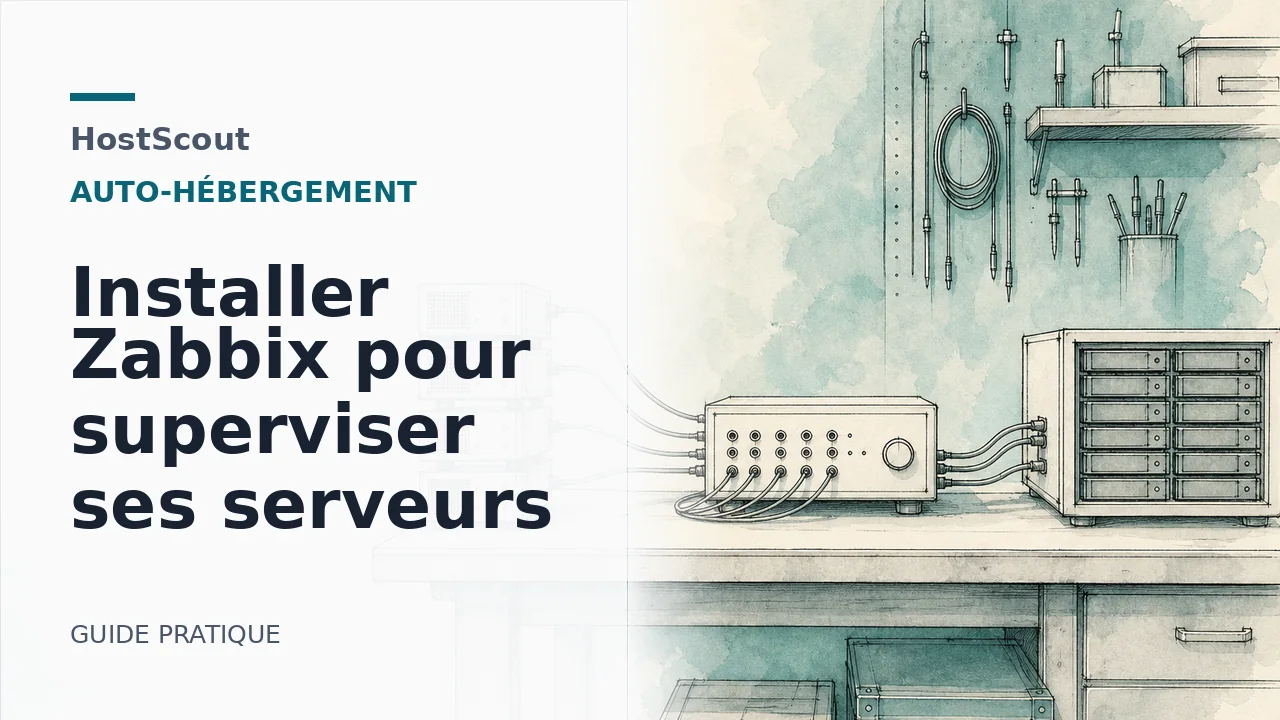 Atelier de supervision illustrant une chaîne de collecte et de contrôle Zabbix