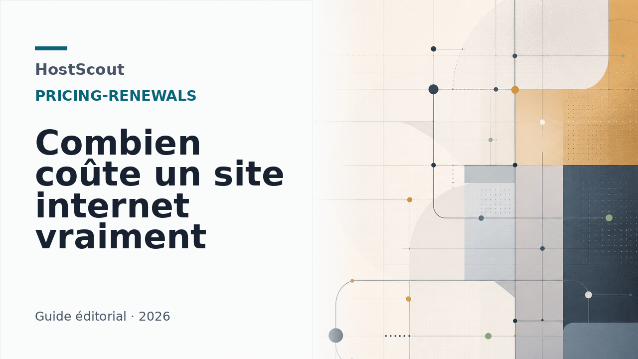 Estimation claire du budget d'un site internet, du domaine à l'hébergement.