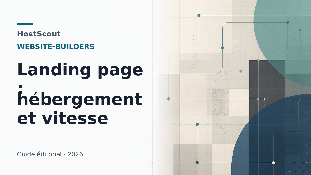 Illustration éditoriale HostScout sur l’hébergement et l’optimisation d’une landing page