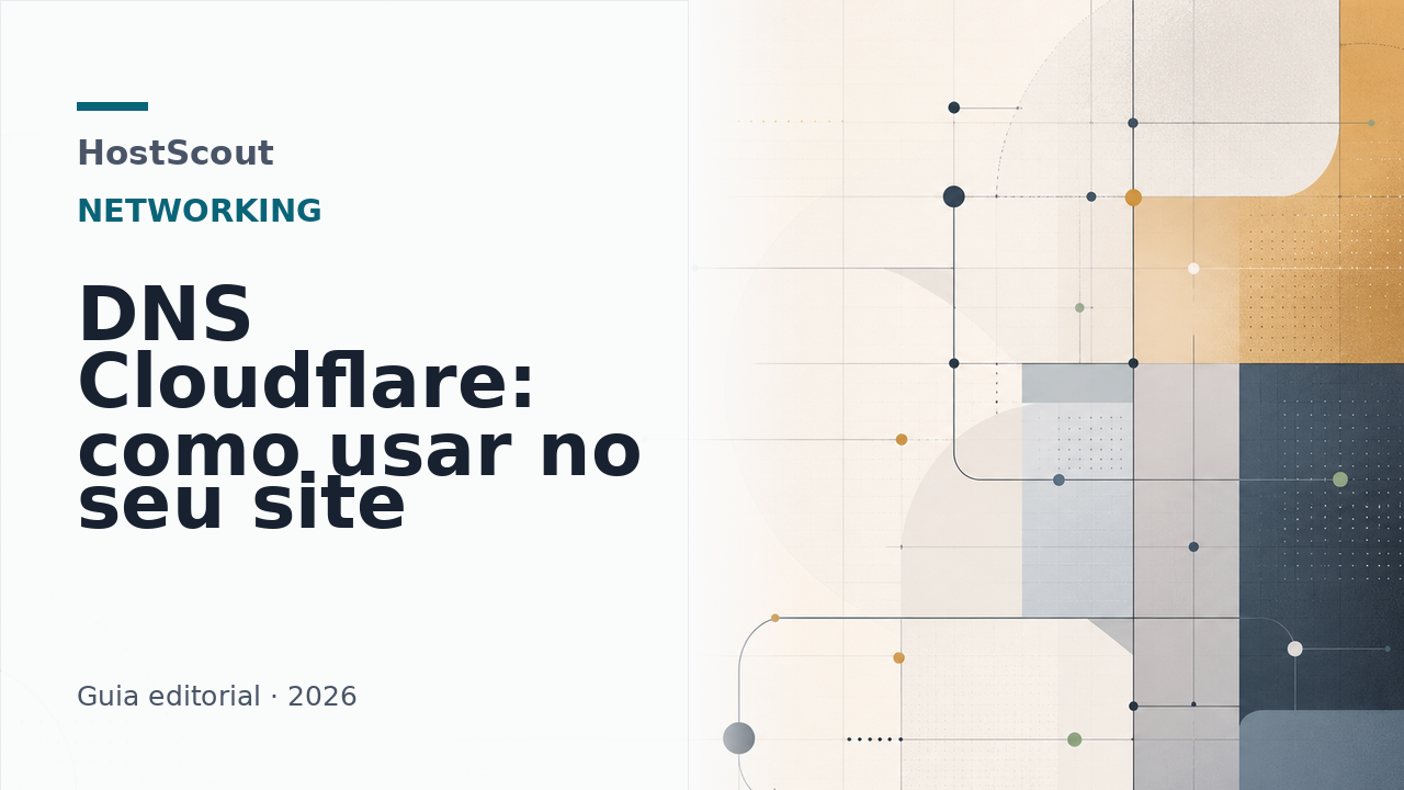 Capa editorial da HostScout sobre DNS Cloudflare para sites