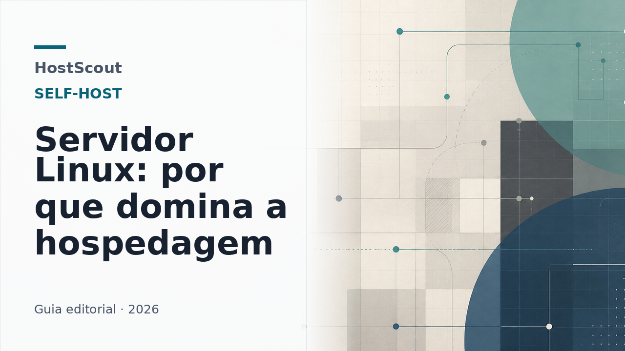 Ilustração editorial sobre servidor Linux na hospedagem