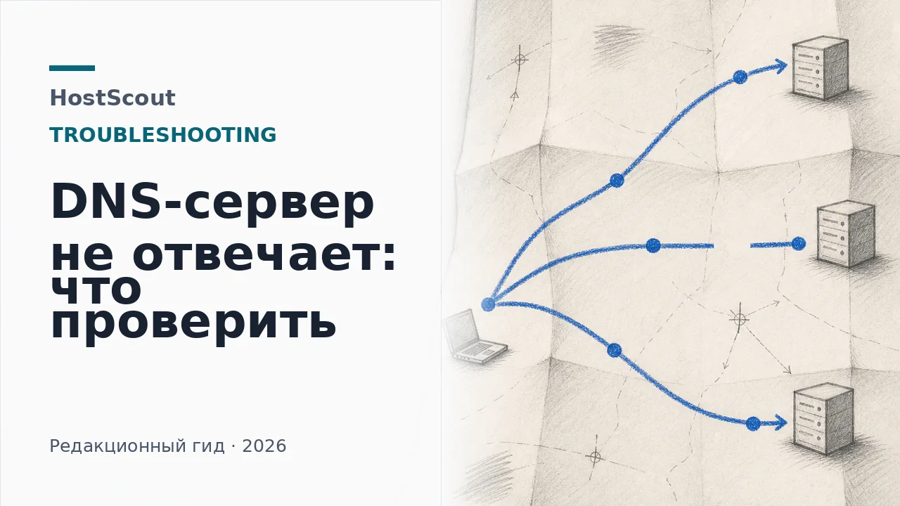 Схема диагностики сбоя DNS на листе технических заметок